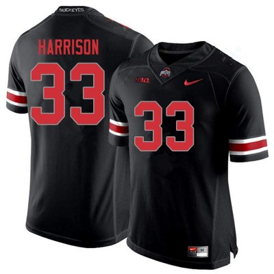 NCAA Ohio State Buckeyes Men's #33 Zach Harrison Blackout Nike Football College Jersey BIT0745WG